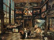 Cornelis de Baellieur Interior of a Collectors Gallery of Paintings and Objets dArt France oil painting artist